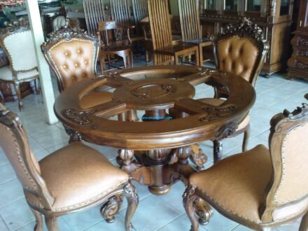 Set Meja Makan Bundar Jepara