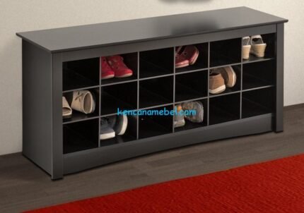 Almari Sepatu Minimalis Jati Aura