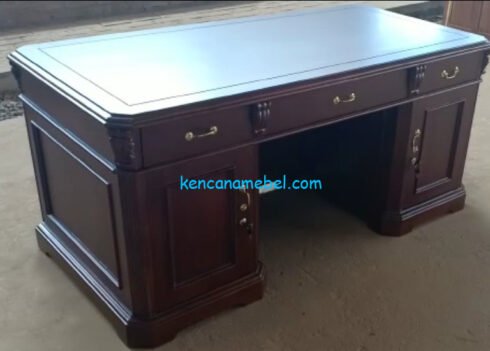 Meja Kantor Kayu Jati Doff