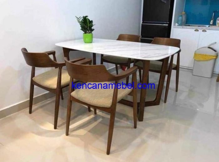 Set Kursi Makan Meja Marmer