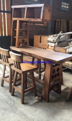Kursi Meja Mini bar Kayu Trembesi